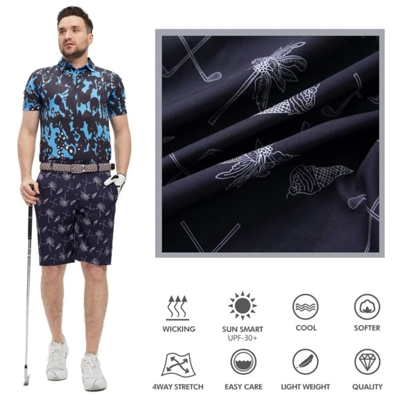 Maelreg Men’s Casual Golf Shorts 10” Seam Quick Dry 40' In Size NWT - Picture 9 of 10